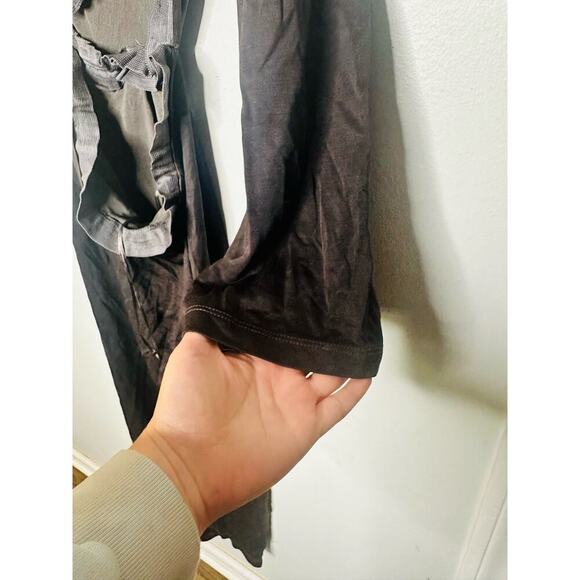 SOMETHING NAVY Black Jersey One Shoulder Long Sleeve Mid-Cutout Gown Medium - Picture 13 of 16